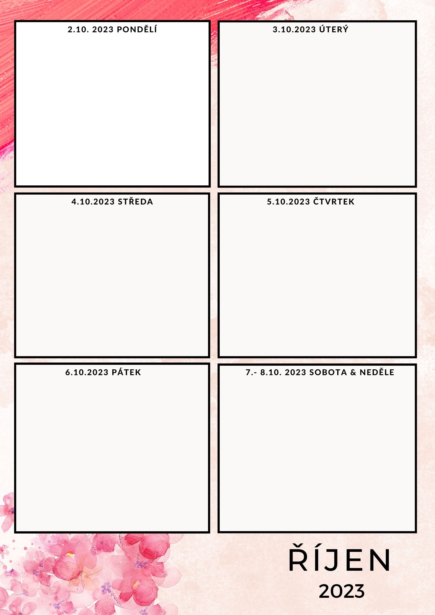 týdenní to-do list